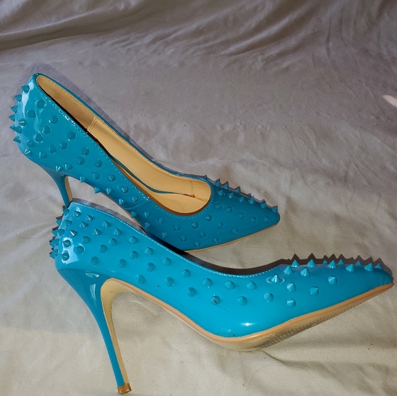 Blue Studded Heels - Picture 4 of 5